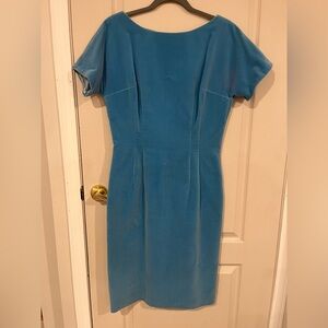 60’s Blue Velvet Vintage Sheath Dress